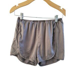 Lilysilk Silk Tulip Hem Pajama Shorts Gray Small